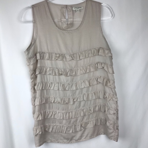 Banana Republic | Tiered Ruffled Tank Top Beige M - Picture 1 of 5